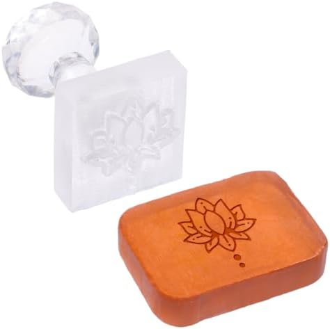 PH PandaHall Acrylic Handmade Soap Stamp - Lotus Flower Imprint 1.3 inch