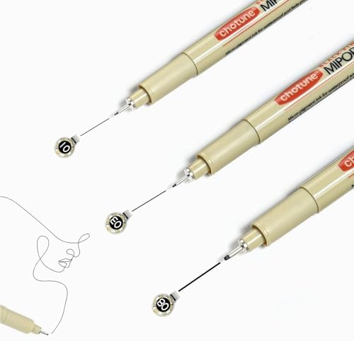 GETHPEN Micro Fineliner Pens, Waterproof Archival Black Ink, 3 Sizes