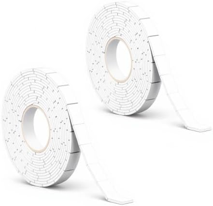 ZZRANYE 330Pcs Double Sided Foam Tape Pre-Cut Roll, 2 Rolls White Self-Adhesive Foam Squares 0.47 x 0.72 Inch for Crafts, Card Making, Scrapbooking, DIY Arts & Sewing Projects