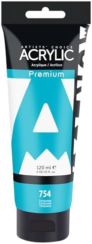 AUREUO Turquoise Acrylic Paint, 4 Fl Oz / 120ml Single Tube, Rich Pigment Art Craft Paints for Canvas, Rocks, Wood, Ceramic, Fabric - Art Supplies for Beginners, Professionals, Artists