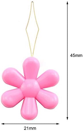 Needle Threaders 10PCS Assorted Colors Plastic Flower Head Wire Loop Needle Threaders for Hand Stitching