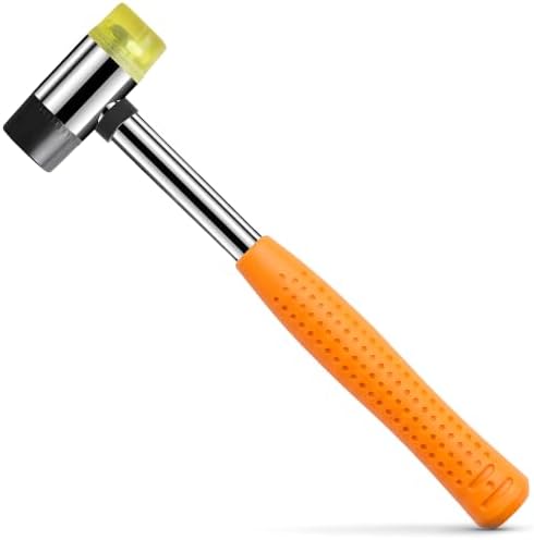 Small Orange Rubber Mallet Hammer 25mm, Double Faced Non Marring Head