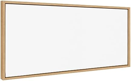 Kate and Laurel Sylvie Blank Framed Canvas Wall Art, 18x40 Natural, Modern Empty Canvas for Paint-Your-Own Art, Premium Canvas Already Framed
