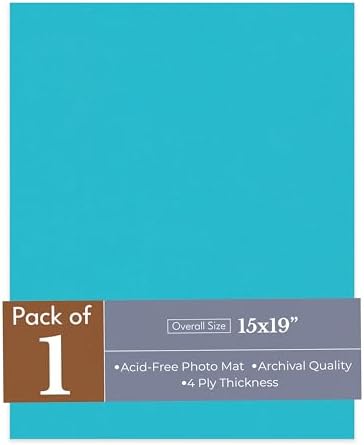 Aquamarine Blue 15x19 Uncut Premium Mat Board - No Opening - 1 Mat