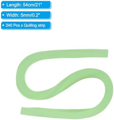 PATIKIL 240pcs Quilling Strips Paper 3/16"(5mm) 21"(54cm) Origami Paper Quilling Strip for Art DIY Hand Craft Christmas, Light Green