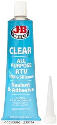 J-B Weld 31310 All-Purpose RTV Silicone Sealant and Adhesive - 3 oz. - Clear