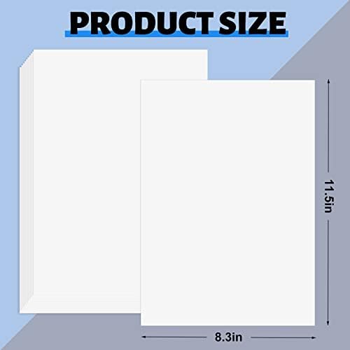 50 Sheets A4 Size 8.3x11.5 Inch Clear Double Sided Adhesive Tape Sheets, Super Strong Sticky Tape, DIY Art, Craft, Home Decorative Tape with White Liner