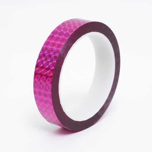Self-Adhesive Holographic Reflective Tape Prism Tape Holographic Reflective Tape for Keep Birds Away, Craft Projects, DIY Art, Home, Daily Use (Pink, 1 Inch x 55 Yard)
