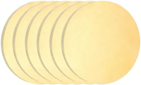 uxcell 6Pcs Brass Round Plate, 0.08"(2mm) Thick 1.2"(30mm) Dia H65 Brass Round Disc Blank Metal Sheet Copper Circle Disc for Metal Stamping DIY Crafts