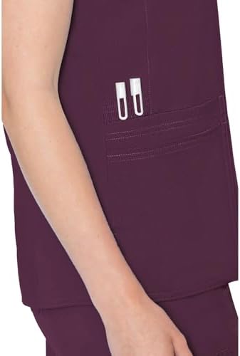 Med Couture Touch Scrub Top for Women Raglan Sleeve 6 Pockets Modern Fit