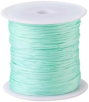 150 Yards 0.5mm Nylon String for Bracelets, Braided Nylon Thread Chinese Knotting Cord Macrame Rope for Necklace Bracelet Jewelry Craft Making, Aquamarine