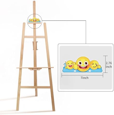 Smiley Wooden Easel for Painting, Wedding Signs & Display, Adjustable