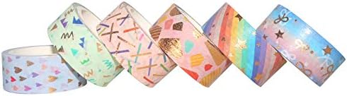 YUBBAEX Floral Gold Washi Tape Set VSCO Foil Masking Tape Decorative for Arts, DIY Crafts, Journal Supplies, Planners, Scrapbook, Card/Gift Wrapping -15mm- (Spring 12 Rolls)