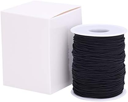 Senkary 1mm Elastic String Cord Stretchy Bracelet String Beading Thread for Jewelry Making and Bracelet Making, 109 Yards, Black