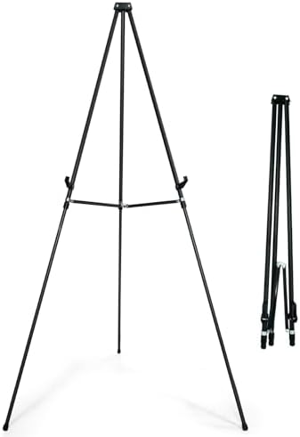 Falling in Art 70" Adjustable Aluminum Display Easel Stand, Holds 20 lbs