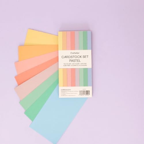 Craftelier - Pastel Cardstock | Pack of Colored Cardstock | Colored Paper for Crafts, Scrapbooking, DIY Projects | 32 Sheets, Double-Sided, 5.91" x 2.95", 8.47oz