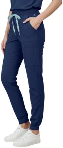 Med Couture Luma Jogger Scrub Pants for Women with Rib Knit Waistband