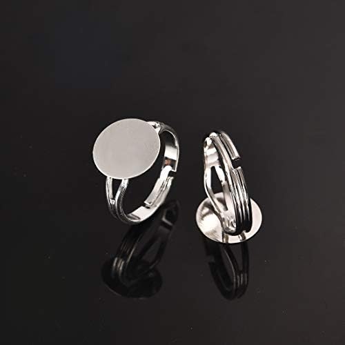 LANBEIDE 40-Pc Adjustable Ring Blanks in Gold & Silver for Jewelry Making