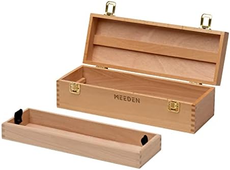 MEEDEN Medium Art Supply Storage Box: Multi-Function Beech Wooden Chest