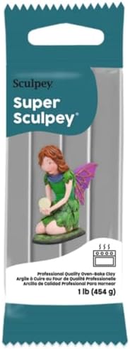 Super Sculpey Professional Quality Oven-Bake Polymer Clay, Gray, 1 lb. (Pack of 3)