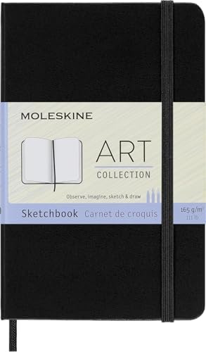 Moleskine Art Sketchbook, Hard Cover, Pocket (3.5" x 5.5") Plain/Blank, Black, 80 Pages