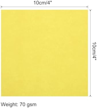 MECCANIXITY 50 Sheet Origami Paper Double Sided Lemon Yellow 4x4 Inch Square Sheet for Art Craft Project, Beginners, Gifts Decor