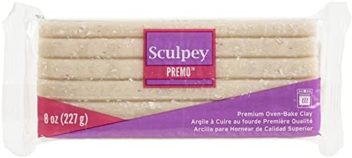 Sculpey Premo Opal Polymer Oven-Bake Clay - 8 oz Bar for Jewelry Making | Non-toxic sculpting clay with glitter flakes. Flexible and durable for advanced techniques like caning and mokume gane