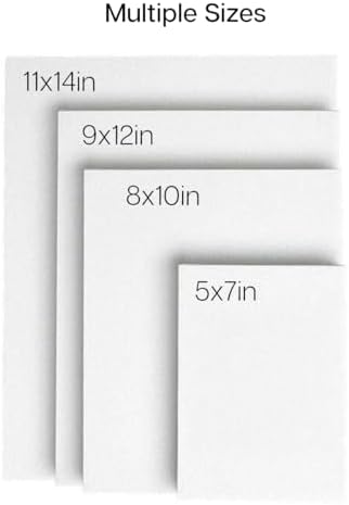 KINGART White Canvas Panel Set – Large Rectangle Assortment, 28-Pack – 100% Cotton, Triple Gesso Primed Artist Boards for Acrylic, Oil, Sketching, & Mixed Media Painting