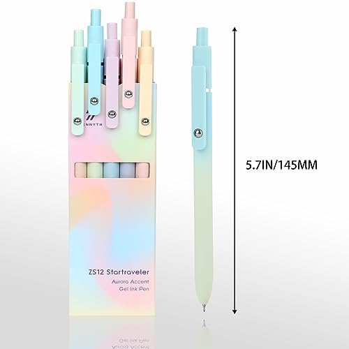 Ddaowanx Gel Pens Set,10 Pcs 0.5mm Retractable Quick Dry Black Ink Pens | Fine Point Smooth Writing Pens for Journaling,Cute Stationery Office&School Supplies,Gifts for Women Stocking Stuffers