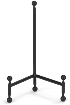 TRIPAR Modern Tripod Easel Display, Black Finish (5.25-Inch Depth, 1 Foot Height) - Lightweight & Durable Design - Perfect for Displaying Decorative Pictures, Artwork, Plates, Tiles, & More (10 Inch)