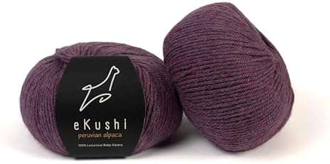 100% Baby Alpaca Yarn for Knitting & Crocheting - Set of 2 Skeins of Premium Yarn DK - Lightweight, Hypoallergenic & Thermal Peru Made - Ideal for Delicate Projects (M044 - Dark Fuchsia)