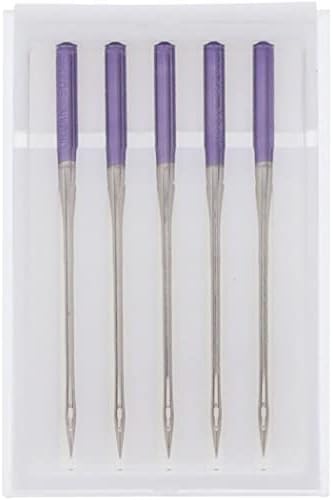 Janome Purple Tip Sewing Machine Needles, Size 90/14, Great for Heavy Fabrics and Sewing Across the Hem - 5 Needles per Pack