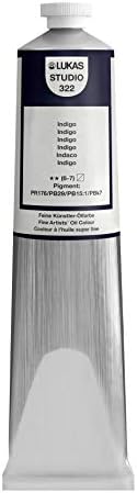 Lukas Studio Artist Oil Color Paints - High-pigment oil paint made with natural binder for artist, painting, & more! - [Indigo - 200 mL]