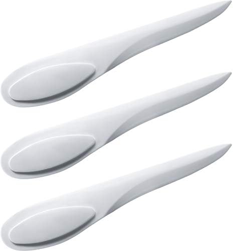 Outus 3 Pcs Point Turner Seam Creaser Tool for Sewing Quilting Pressing Seams and Marking Fabric Plastic Point Turner with Seam Creasing Edge for Dressmaking Tailoring Crafting(White)