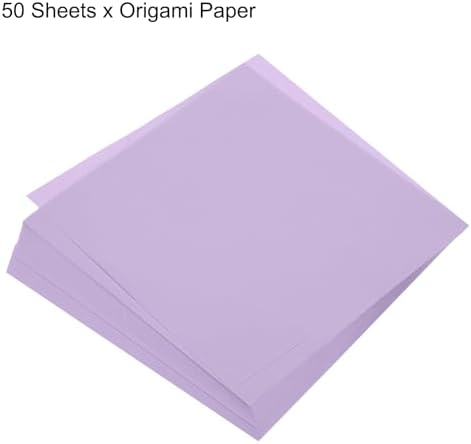 MECCANIXITY 50 Sheets Origami Paper Double Sided 8x8 Inch(20x20cm) Square Sheet for Art Craft Project, Beginners, Gifts Decor, Light Purple