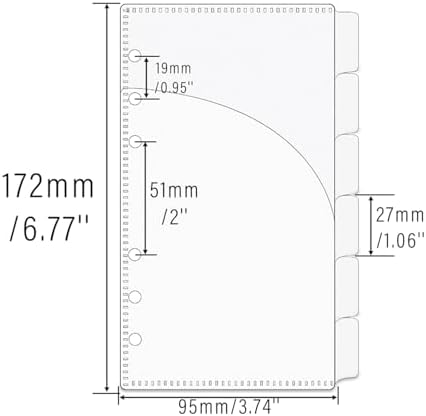 NatSumeBasics 12 Cash Envelopes A6 Binder 6-Tab Divider Pockets