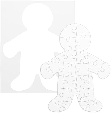 Hygloss 12 Blank Person-Shaped Puzzles – 8.5 x 10.5 Inches – Ideal for All-About-Me Activities – Write, Draw, and Decorate – 26 Pieces Each