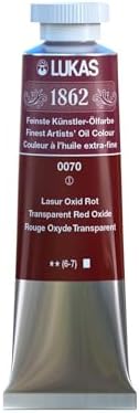 Lukas 1862 Professional German Oil Paint, Transparent Red Oxide 37 mL - w/Beeswax & Non-Yellowing Sunflower Oil, Short Drying Time, Smooth, Outstanding Lightfastness