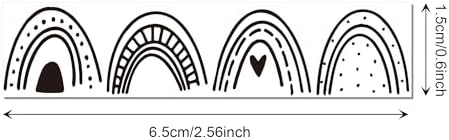 12 Rolls Black and White Rainbow Washi Tape Set Bohemian Themed Decorative Masking Tape for DIY Crafts, Scrapbooking & Gift Wrapping