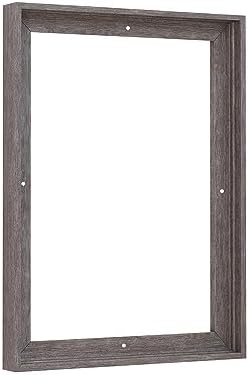 Pixy Canvas Floater Frame 10x12 for 3/4 (0.75) inch Deep Canvas Paintings/Canvas Prints/Wood Canvas Panels/Wall Art/Wall Decor/Home Decor/Artwork (Rustic Gray, 10 x 12 inch, Portrait)