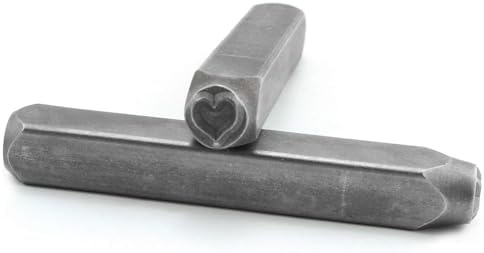 HJTOOK 2pcs Star+Heart Shape Metal Stamping Tool 6mm Electroplated Hard Carbon Steel Tools for Stamping Metal, Jewelry, Leather, Wood