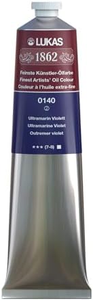 Lukas 1862 Professional German Oil Paint, Ultramarine Violet 200 mL - w/Beeswax & Non-Yellowing Sunflower Oil, Short Drying Time, Smooth, Outstanding Lightfastness