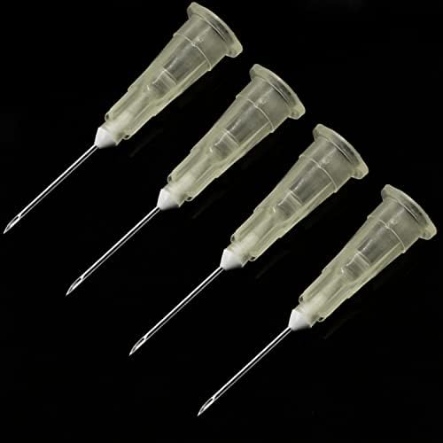 100 Pack 27Ga 1/2 Inch Sterile Disposable Injection Needle with Cap for Scientific and Industrial Lab Dispensing Needl Accessories (27Ga)
