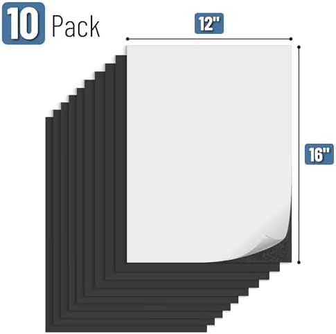 Mr. Pen- Flexible Magnetic Sheets with Adhesive Backing, 12" x 16", 10 Pack