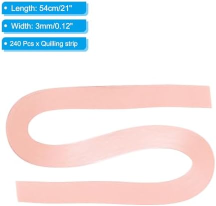 PATIKIL 240pcs Quilling Strips Paper 1/8"(3mm) 21"(54cm) Origami Paper Quilling Strip for Art DIY Hand Craft Christmas, Pink