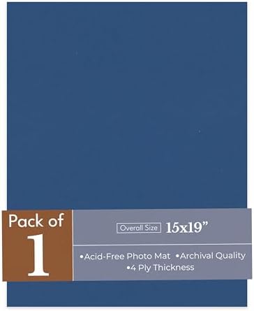 Bottle Blue 15x19 Uncut Premium Mat Board - No Opening - 1 Mat