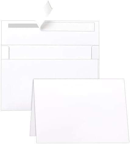 Silunkia 100 Packs Blank White Note Cards and Envelopes 4 x 6