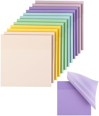 Mr. Pen- Transparent Sticky Notes, 3" x 3", 12 Pads, 600 Sheets | See Through Self-Adhesive Notes for Bible Journaling and Studying, Water-Resistant, Easy to Peel, Clean Removal