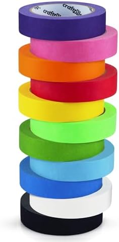 Craftzilla Colored Masking Tape, 11Rolls 275 Yards Total, for Arts & Craft