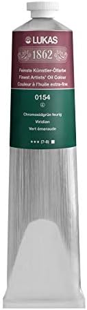 Lukas 1862 Professional German Oil Paint, Viridian 200 mL - w/Beeswax & Non-Yellowing Sunflower Oil, Short Drying Time, Smooth, Outstanding Lightfastness